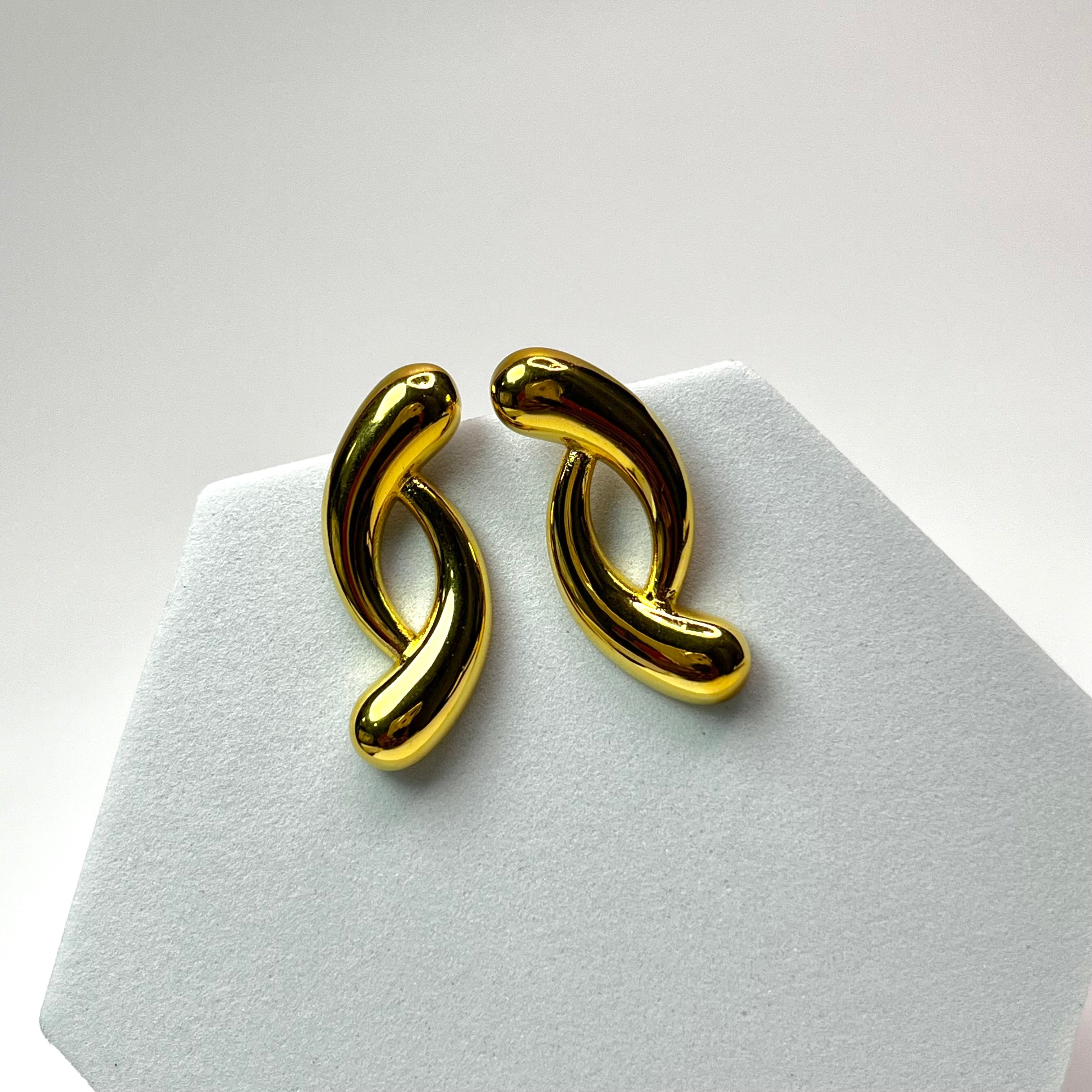 Golden Curve Studs