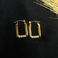 Gold Stone Hoops